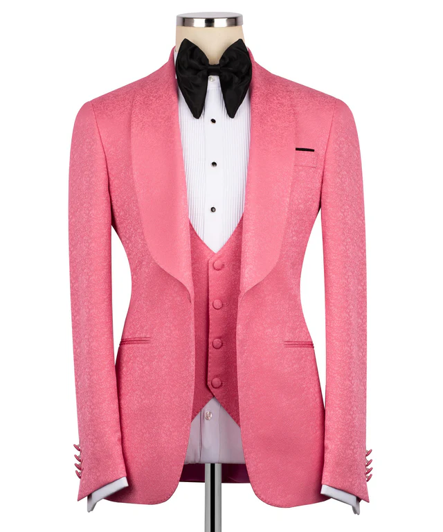 Smoking rose avec gilet