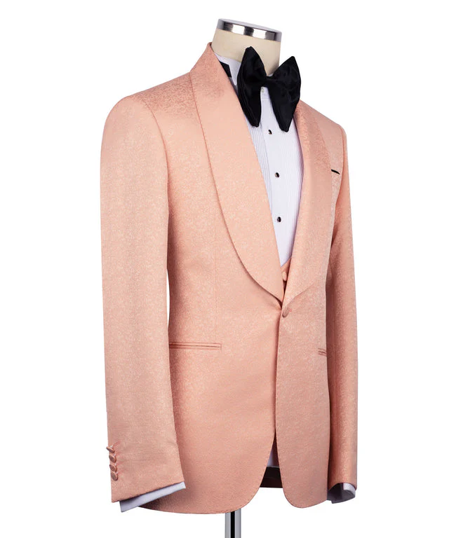 Smoking gilet rose clair - Vue 3