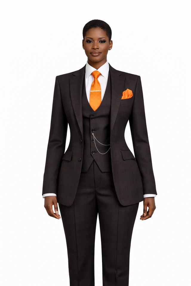 Costume trois pièces sur mesure pour femme